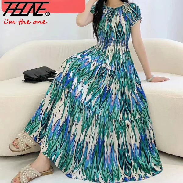 New Summer Dress Women Indian Clothes Cotton Linen Long Maxi Vintage Sexy Korean Casual Bohemian Floral Robe Vestidos Feminino