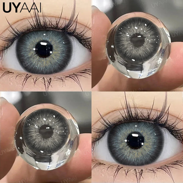 UYAAI【1*contacts Lenses+1*tweezers+1*lenses Case】Fashion Beauty Blue Contacts Brown Eyes PATTAYA Series Party Yearly Soft Hot