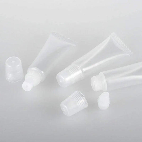 6pcs 5/10ml Mini Clear Soft Empty Lip Balm Tubes Portable Travel Lip Gloss Containers DIY Makeup Packaging Tools for Women/girl