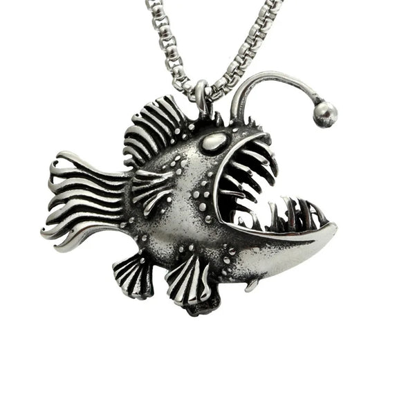 Personality Fashion Lantern Animal Fish Pendant Chain Necklace Punk for Men Women's Party Charm Accessories Decoration Wholesale