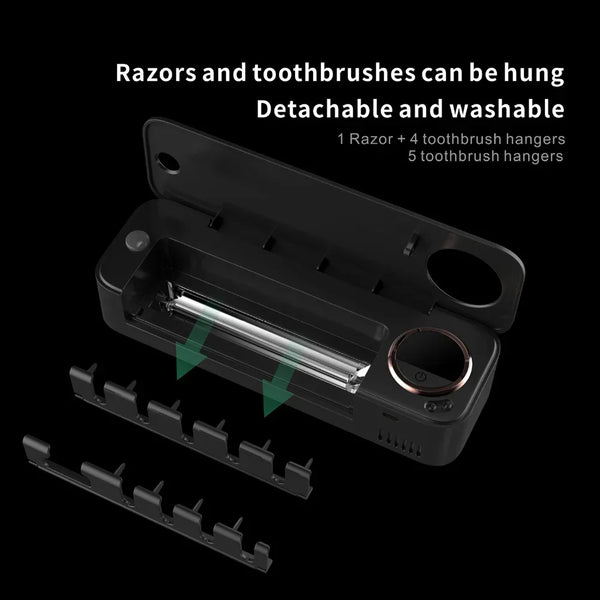 New Xiaomi UV Toothbrush Razor Storage Sterilizer Rechargeable Tooth Brush Holder Wall-Mount With LED Display Bathroom Accessori