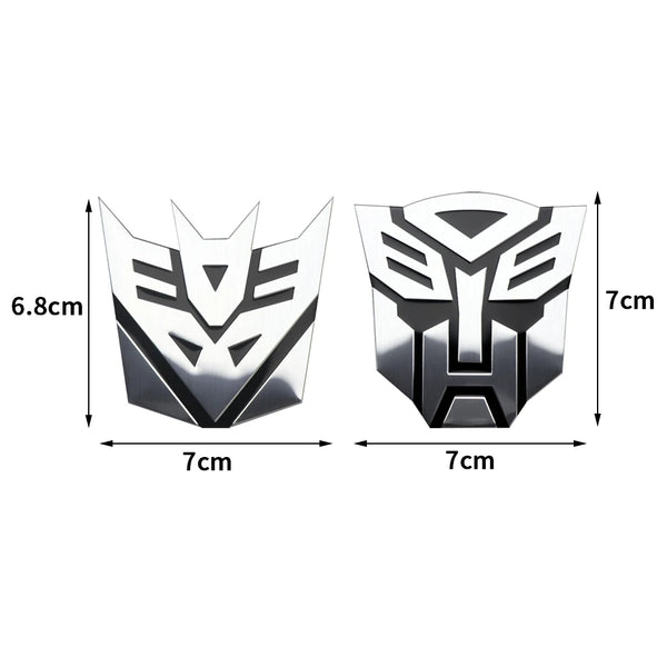 3D Aluminum Car Stickers Autobots Logo Transformers Badge Emblem Rear Rear Emblem For Mobile Phone Laptop Fashion Decoration