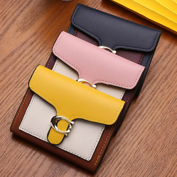 PU Leather Women Wallet Fashion Multi-card Three-fold Money Clip C Letter Coin Purses Women